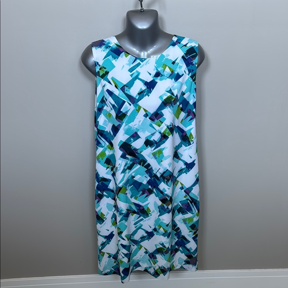 Calvin Klein One Shoulder Blue Green Sundress
